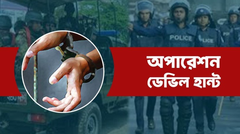 ডেভিল হান্টে আটক আ.লীগ নেত্রীর ছেলেকে মুচলেকা নিয়ে ছেড়ে দিল পুলিশ