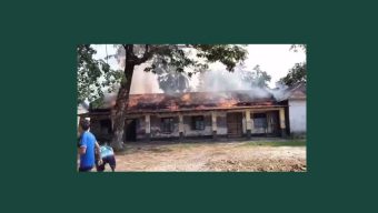 বরিশাল বিএম কলেজের ছাত্রাবাসের পরিত্যক্ত ভবনে আগুন