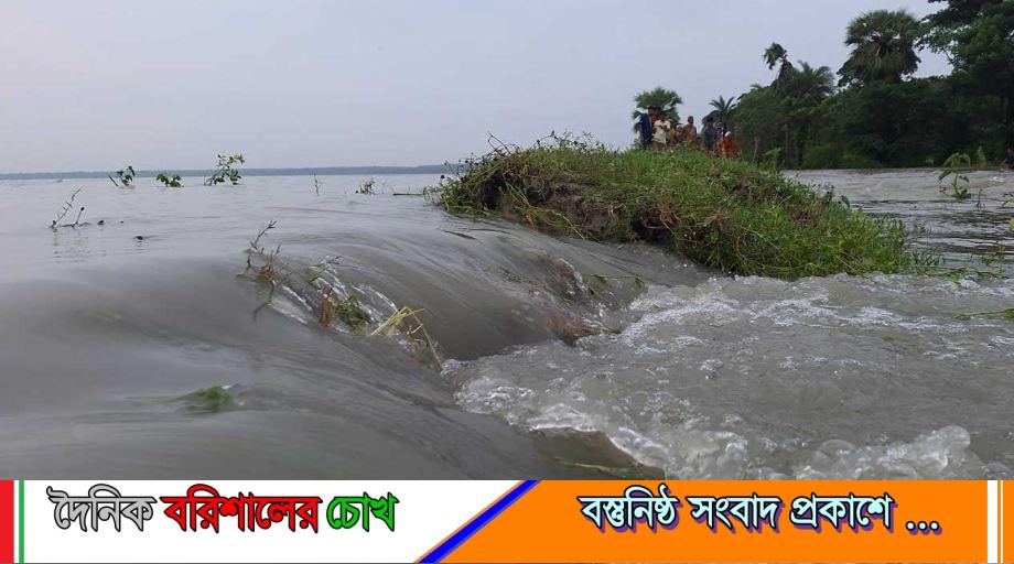 বরগুনায় নিম্নচাপের প্রভাবে জোয়ারের পানিতে নিম্নাঞ্চল প্লাবিত