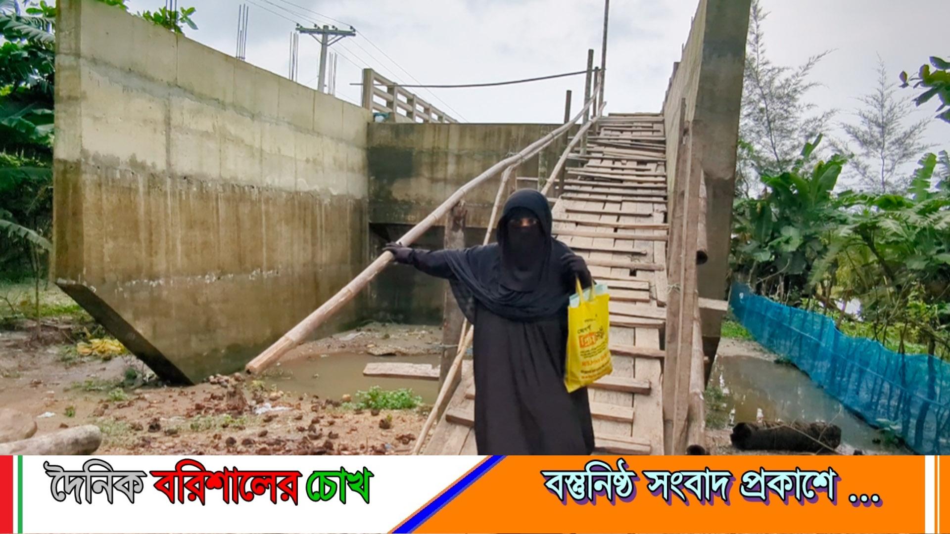 বরগুনায় মই দিয়ে উঠতে হয় ৬ কোটি টাকার সেতুতে