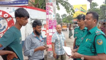 বরিশালে অবৈধ যানবাহনের বিরুদ্ধে বিএমপির চেকপোস্ট