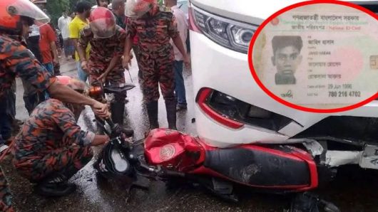 বরিশালে বাস-মোটরসাইকেল মুখোমুখি সংঘর্ষে নিহত ১
