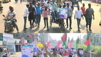 বরিশালে রিকশা শ্রমিকদের নিয়ে ধানের শীষের ব্যতিক্রমী প্রচারণা