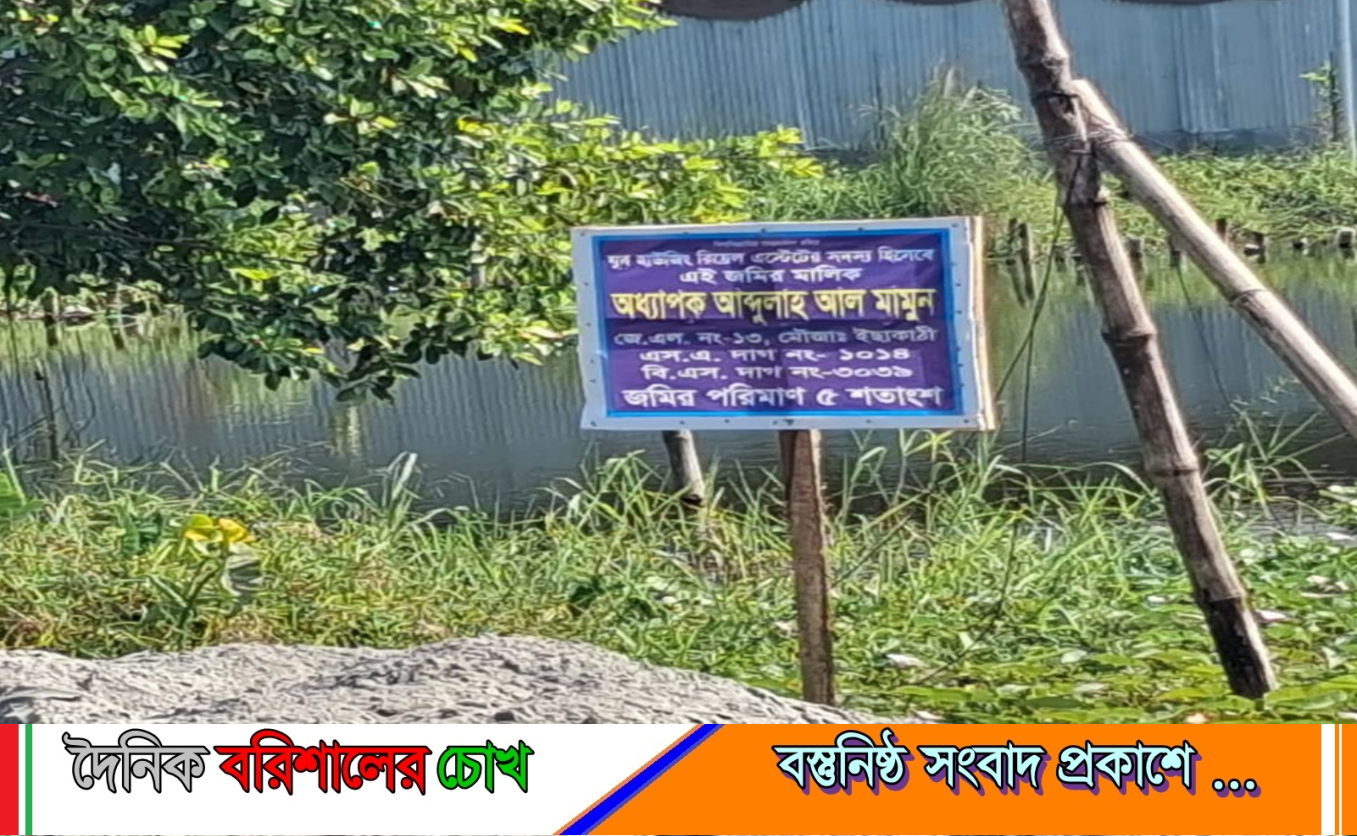 রাতের আঁধারে বায়না করা জমিতে বালু ফেলা, বরিশালে মামলা