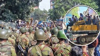 সেনাবাহিনীর বাধায় থেমে গেল ৩২ নম্বর ভাঙার অভিযান