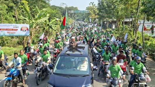 বরিশালে দাঁড়িপাল্লার সমর্থনে বর্ণাঢ্য এবং সুশৃঙ্খল মোটরসাইকেল শোভাযাত্রা