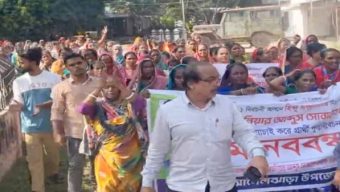 বরিশাল-১: বিএনপির মনোনয়ন পরিবর্তনের দাবি নিয়ে মানববন্ধন