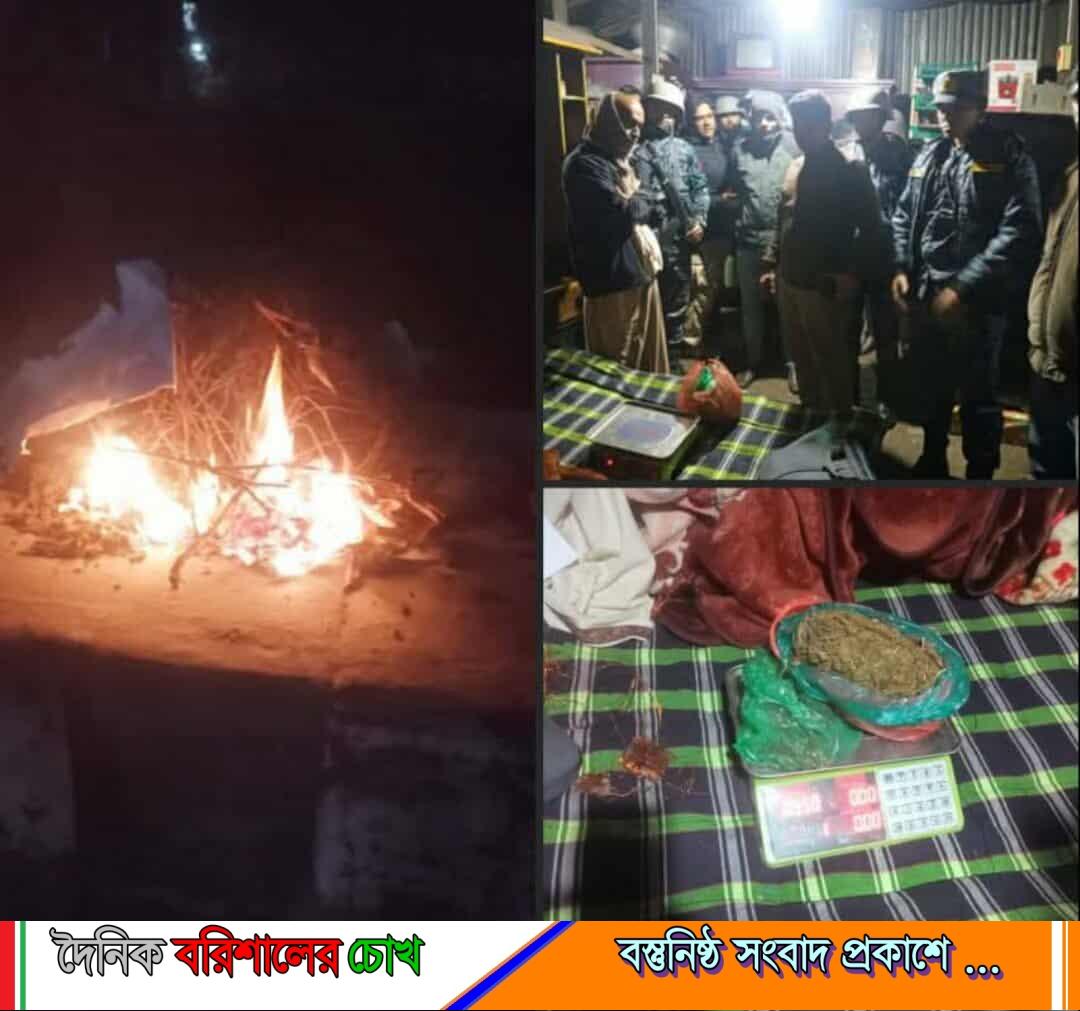 ভোলার বোরহানউদ্দিনে ৫৫০ গ্রাম গাঁজাসহ আটক ১: ৪ মাসের কারাদণ্ড ও জরিমানা
