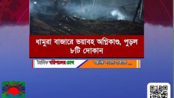 ধামুরা বাজারে ভয়াবহ অগ্নিকাণ্ড, পুড়ল ৮টি দোকান
