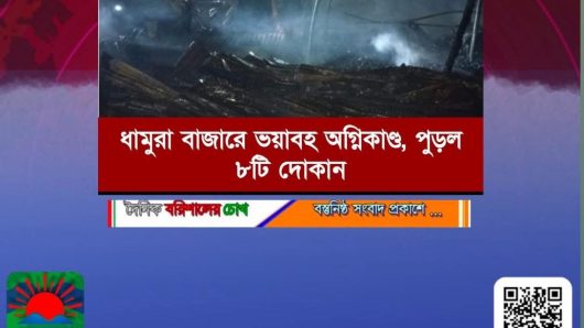 ধামুরা বাজারে ভয়াবহ অগ্নিকাণ্ড, পুড়ল ৮টি দোকান