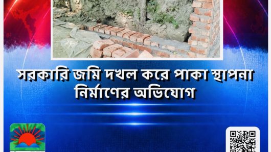 সরকারি জমি দখল করে পাকা স্থাপনা নির্মাণের অভিযোগ