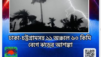 ঢাকা-চট্টগ্রামসহ ১১ অঞ্চলে ৬০ কিমি বেগে ঝড়ের আশঙ্কা