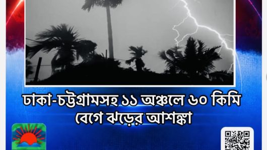 ঢাকা-চট্টগ্রামসহ ১১ অঞ্চলে ৬০ কিমি বেগে ঝড়ের আশঙ্কা