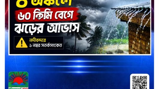 ৮ অঞ্চলে ৬০ কিলোমিটার বেগে ঝড়ের আভাস